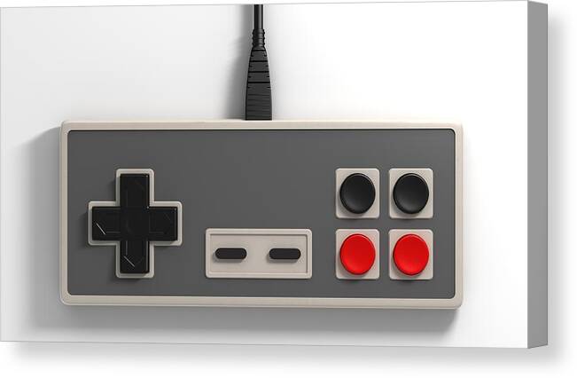 Controller Canvas Print featuring the digital art Vintage Gaming by Allan Swart