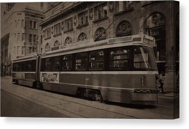 Toronto Canvas Prints Canvas Print featuring the photograph Vintage Street Car by Nicky Jameson