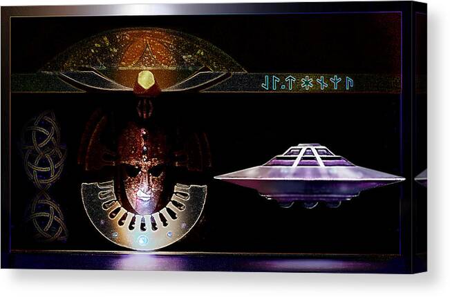 Ufo Canvas Print featuring the digital art Visitor to Atlantis by Hartmut Jager