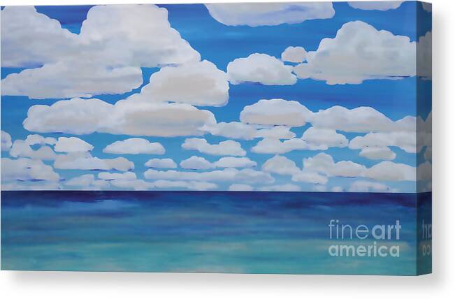 Sky Canvas Print featuring the painting Weightless by Shelley Myers