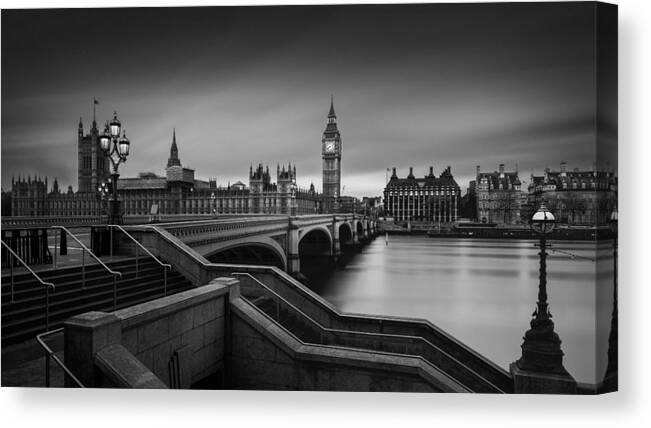 Architecture Canvas Print featuring the photograph Westminster Bridge by Oscar Lopez