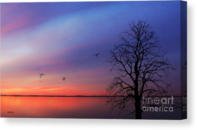 Landscape Canvas Print featuring the photograph When Day Kisses Night by Betty LaRue