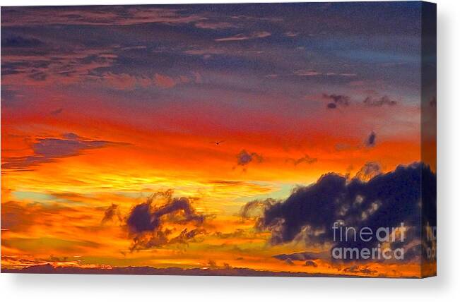 Sunset Canvas Print featuring the photograph Winter Storm Sky by Cheryl Cutler
