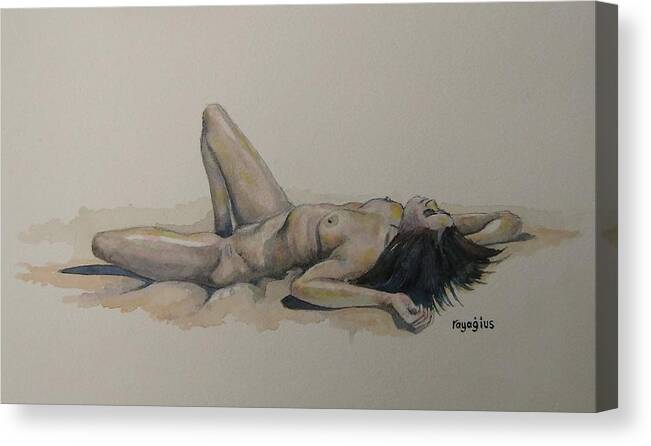 Female Canvas Print featuring the painting You Oughta Know by Ray Agius