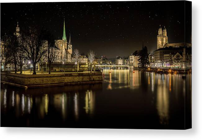Zurich Canvas Print featuring the photograph Zurich by Petros Mitropoulos