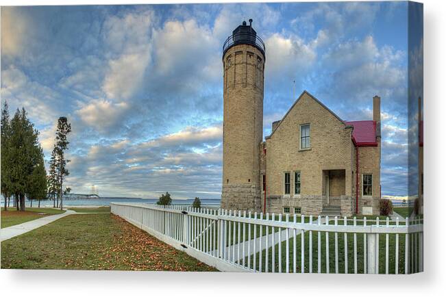 Mackinac Canvas Print featuring the photograph Lighthouse at Mackinac #1 by Twenty Two North Photography