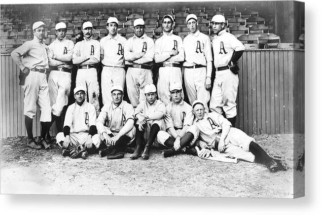 1902 Philadelphia Athletics Canvas Print featuring the photograph 1902 Philadelphia Athletics by Bill Cannon