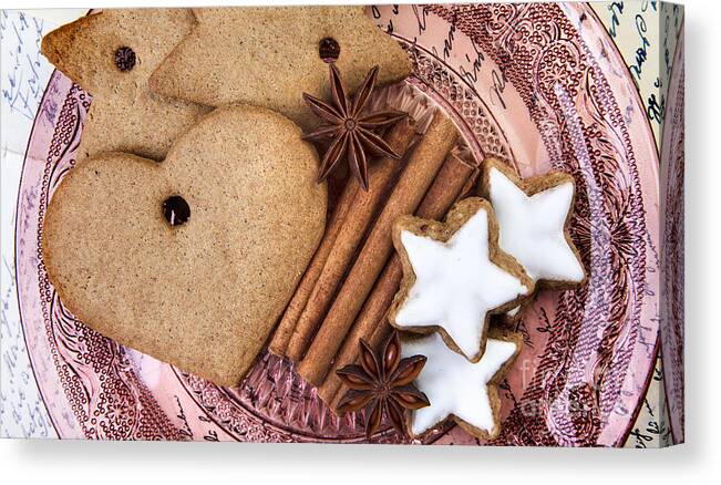 Ginger Canvas Print featuring the photograph Christmas Gingerbread #2 by Nailia Schwarz