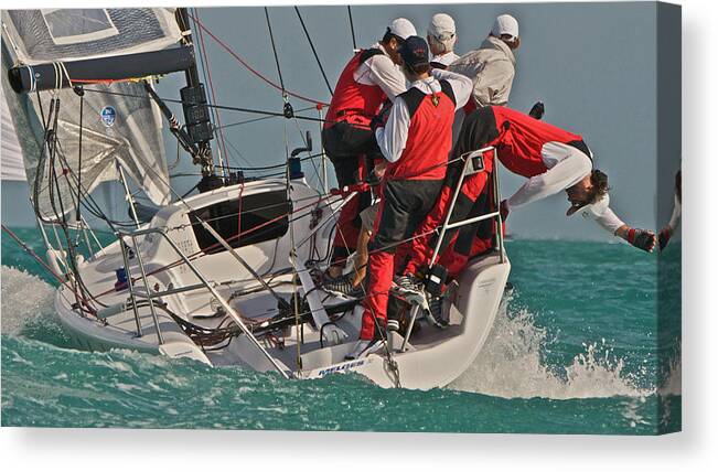Sailboat Racing Canvas Print featuring the photograph Key West Race Week #339 by Steven Lapkin