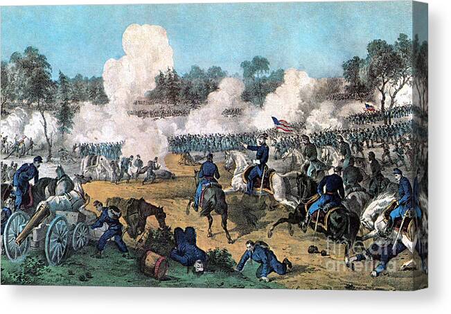 History Canvas Print featuring the photograph American Civil War, Battle #6 by Photo Researchers