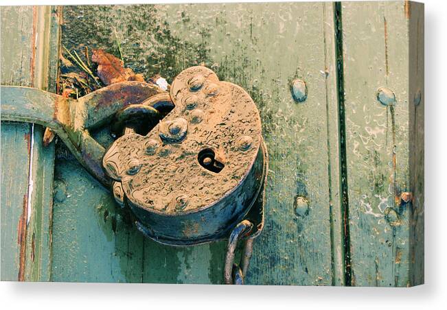 Lock Canvas Print featuring the photograph Old Lock by KATIE Vigil