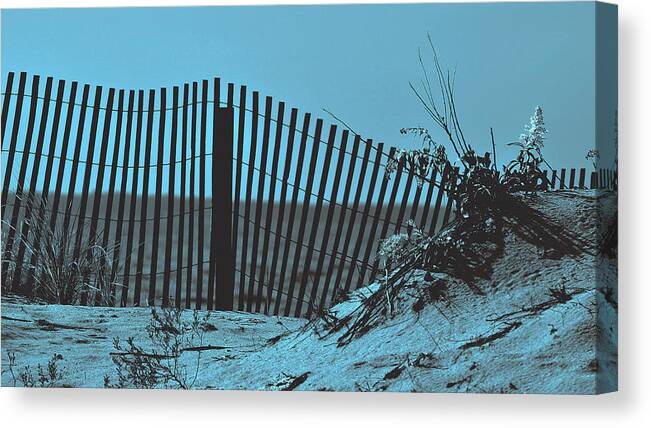 Beach Canvas Print featuring the photograph Beach fence by Mary Anne Williams