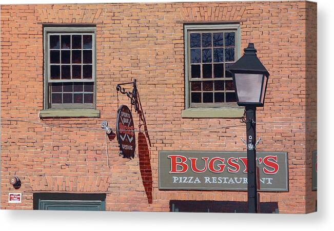 Urban Landscape Canvas Print featuring the painting Bugsy's by Craig Morris