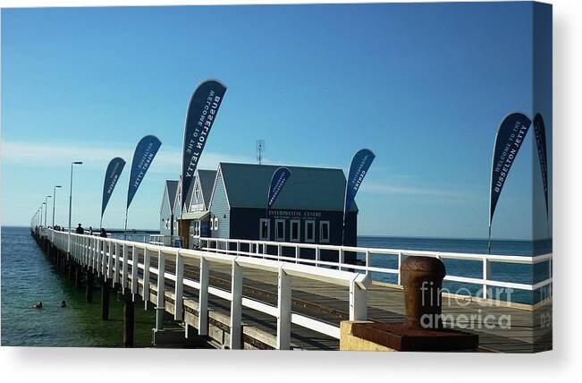 Busselton Canvas Print featuring the photograph Busselton Jetty by Therese Alcorn