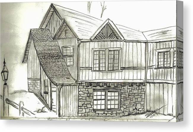 Sketches Canvas Print featuring the drawing Colorado Living by Shannon Harrington