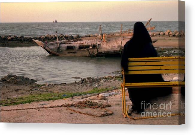 Kuwait Canvas Print featuring the photograph Contemplation by Lawrence Costales