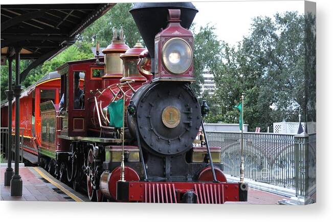 Steam Locomotive Canvas Print featuring the photograph Disney 4-6-0 Ten Wheeler Number 1 by John Black