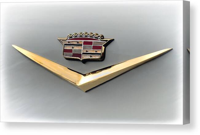 Cadillac Canvas Print featuring the digital art Gold Badge Cadillac by Douglas Pittman