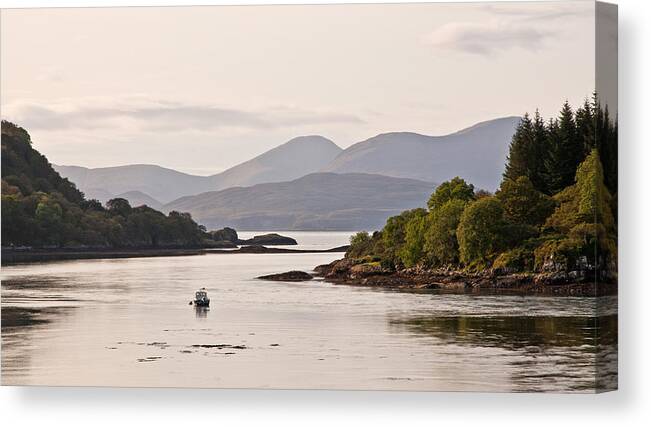 Isle Of Mull Canvas Print featuring the photograph Looking to the Isle of Mull by Chris Thaxter