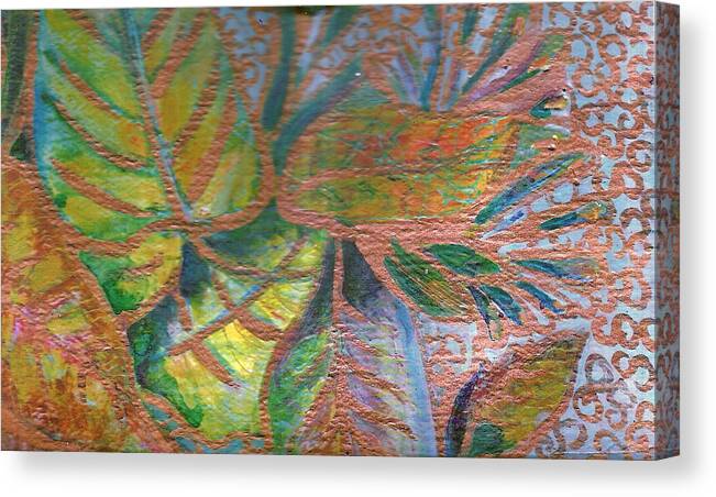 Leaves Canvas Print featuring the painting Loving Leaves by Anne-Elizabeth Whiteway