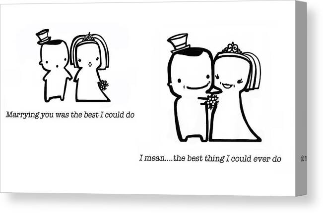 Wedding Canvas Print featuring the drawing Marrying You by Leanne Wilkes