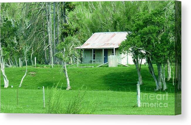 Hut Canvas Print featuring the photograph Old but not forgotten by Therese Alcorn