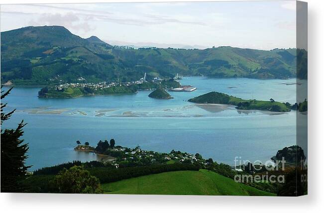 Bay Canvas Print featuring the photograph Otago Harbour by Therese Alcorn