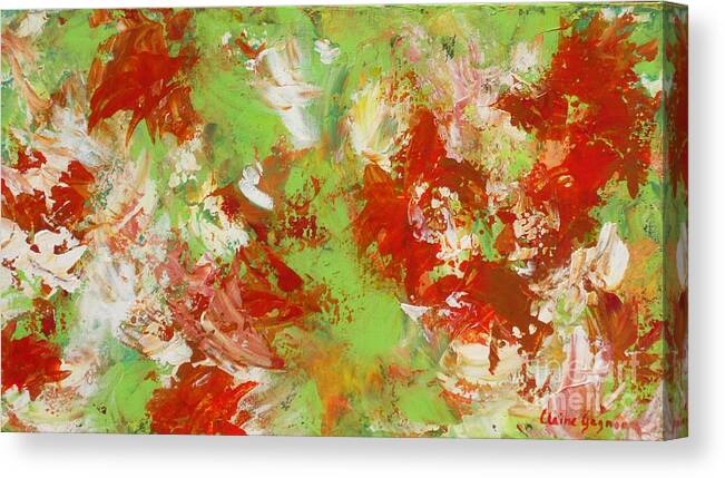 Abstract Canvas Print featuring the painting Potted Flowers by Claire Gagnon