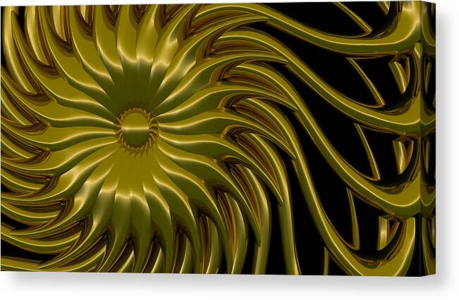 Gold Canvas Print featuring the digital art Sunflower by Richard Rizzo
