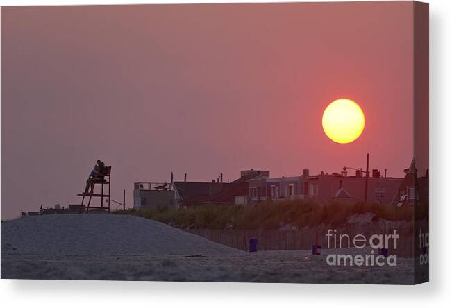 Sunset Canvas Print featuring the photograph Sunset By The Sea by Scott Evers