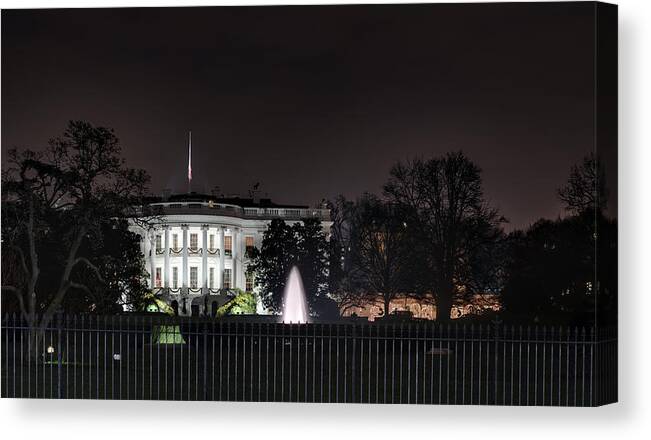 Metro Canvas Print featuring the photograph White House at Christmas by Metro DC Photography