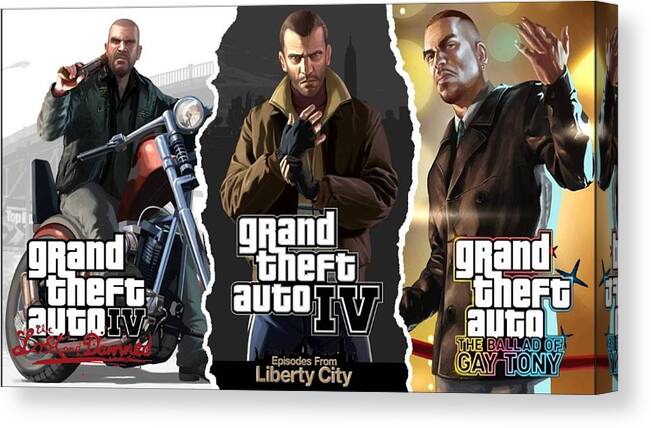 Grand Theft Auto Iv Canvas Print featuring the digital art Grand Theft Auto IV #1 by Super Lovely