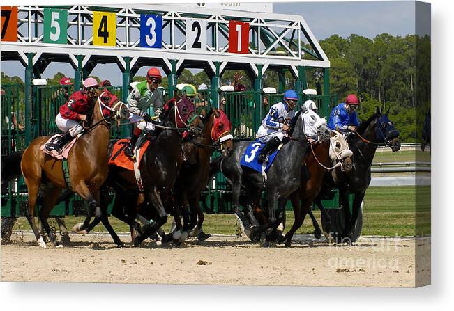 Fine Art Photography Canvas Print featuring the photograph Out of the Gate #1 by David Lee Thompson