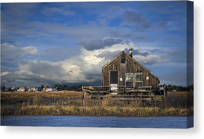 Plum Canvas Print featuring the photograph Plum Island Shack by Rick Mosher