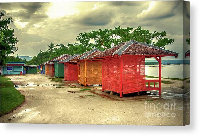 Shacks Canvas Print featuring the photograph Shacks #1 by Charuhas Images