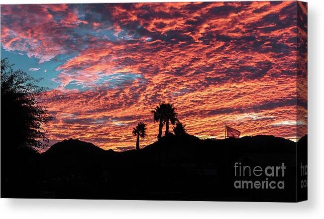 Arizona Canvas Print featuring the photograph Silhouette Sunrise #2 by Robert Bales