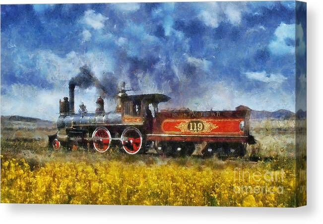 Steam Canvas Print featuring the photograph Steam Locomotive #1 by Ian Mitchell