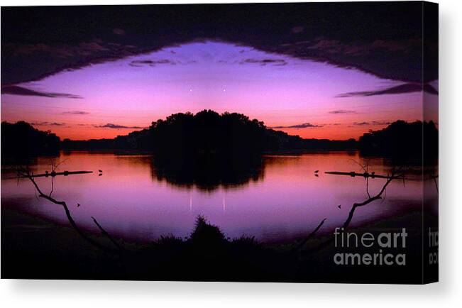 Color Photography Canvas Print featuring the photograph Sunset Kiss #1 by Sue Stefanowicz