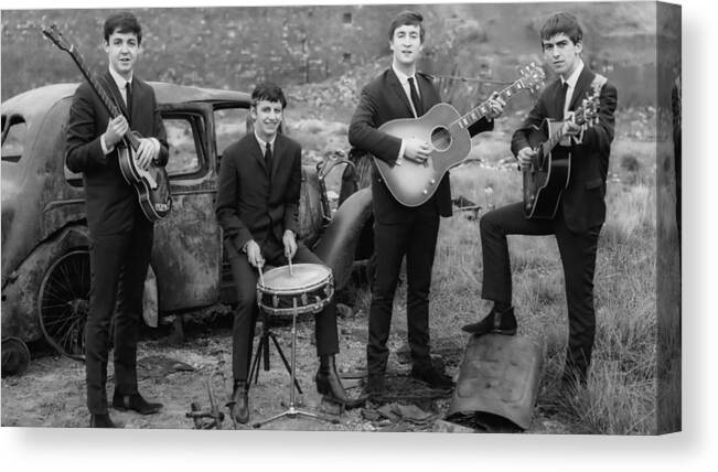 The Beatles Canvas Print featuring the photograph The Beatles #1 by Mariel Mcmeeking