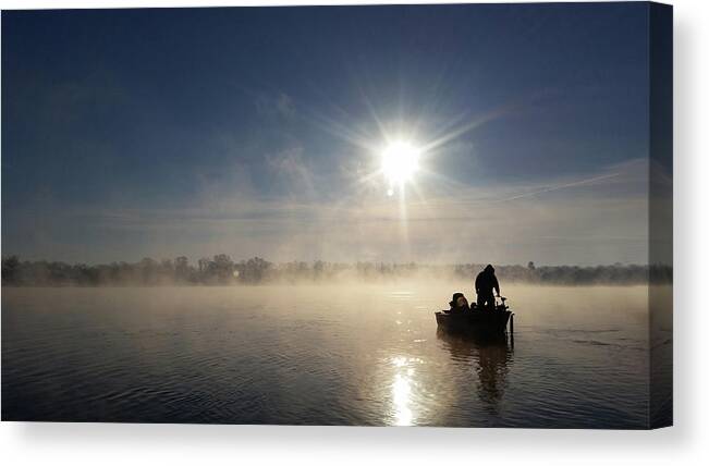 Fishing Canvas Print featuring the photograph 10 Below Zero Fishing by Brook Burling