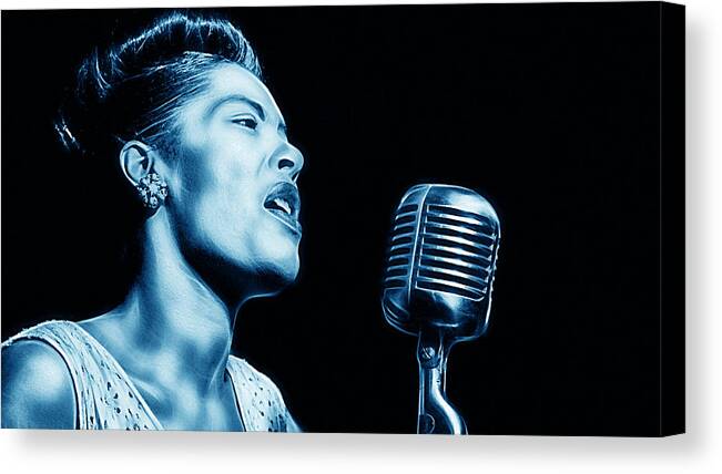 Billie Holiday Canvas Print featuring the mixed media Billie Holiday Collection #10 by Marvin Blaine