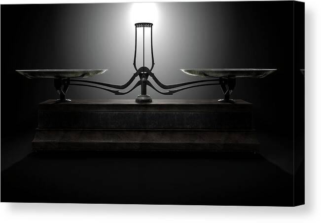Scale Canvas Print featuring the digital art Balance Scale Comparison #18 by Allan Swart