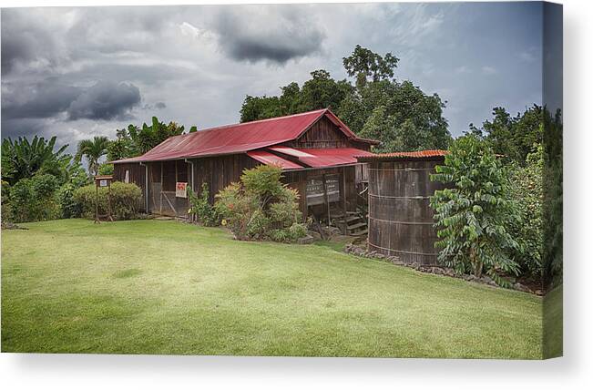 Japanese Canvas Print featuring the photograph 1930s Kona Coffee Farmhouse by Susan Rissi Tregoning
