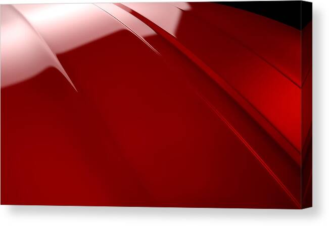 Car Canvas Print featuring the digital art Car Contour Cherry Red #2 by Allan Swart