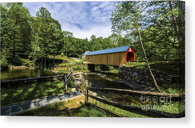 Green River Covered Bridge Canvas Print featuring the photograph Green River Covered Bridge #4 by Scenic Vermont Photography