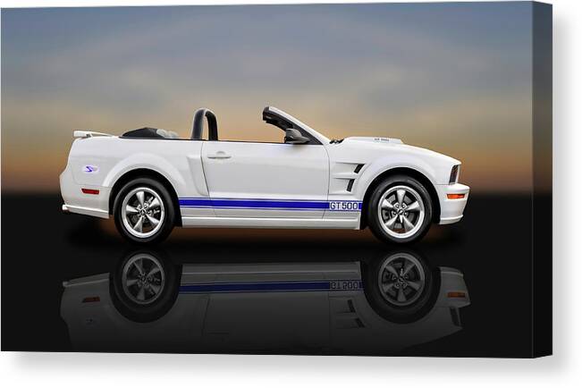 Frank J Benz Canvas Print featuring the photograph 2006 Ford Mustang GT500 Convertible - 06FORDMUSREFLECT8963 by Frank J Benz