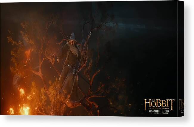 The Hobbit An Unexpected Journey Canvas Print featuring the digital art The Hobbit An Unexpected Journey #4 by Super Lovely