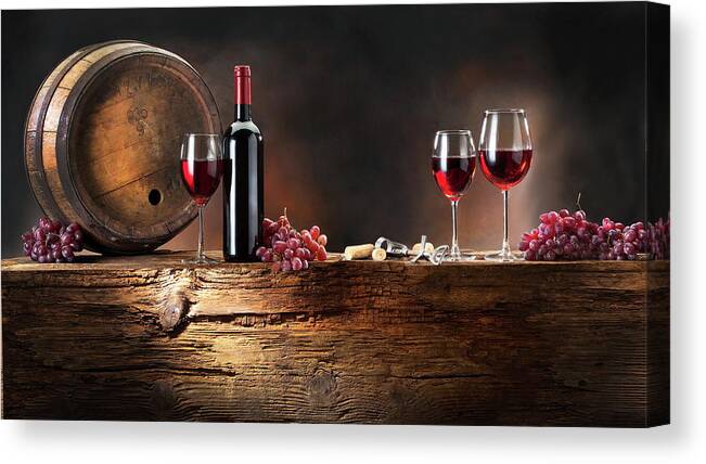 Wine Canvas Print featuring the digital art Wine #4 by Super Lovely