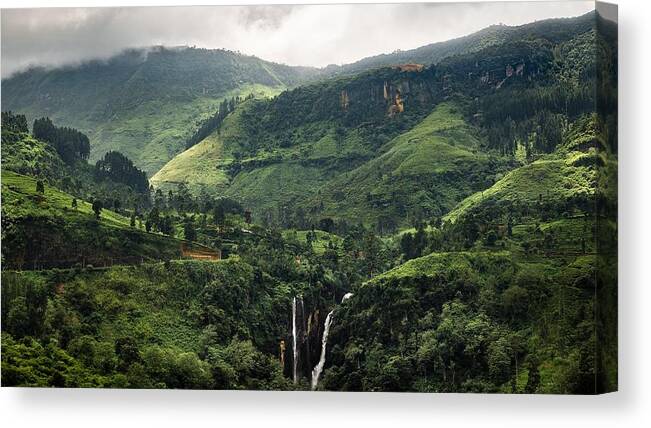 Waterfall Canvas Print featuring the digital art Waterfall #6 by Maye Loeser