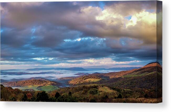 Landscape Canvas Print featuring the photograph A Break in the Clouds by Joe Shrader